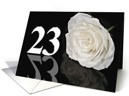 23rd Birthday White Rose card (771096)