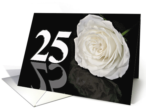 25th Birthday White Rose card (771097)