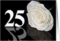 25th Birthday White Rose card