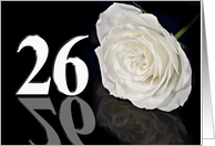 26th Birthday White Rose card