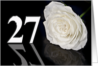 27th Birthday card with a white rose card