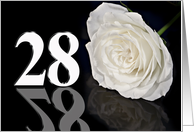 28th Birthday White Rose card
