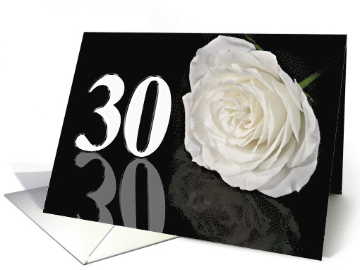 30th Birthday White Rose card (771106)