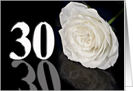 30th Birthday White Rose card