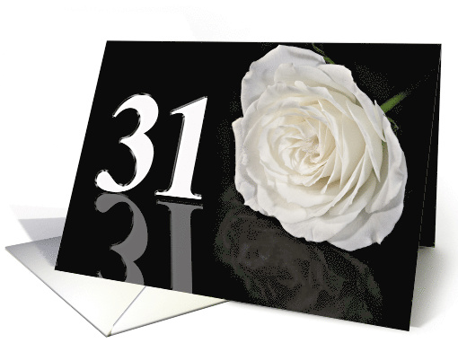 31st Birthday White Rose card (771432)