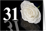31st Birthday White Rose card