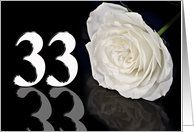 33rd Birthday White Rose card