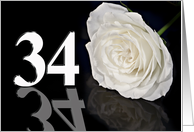 34th Birthday White Rose card