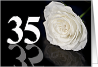 35th Birthday White Rose card