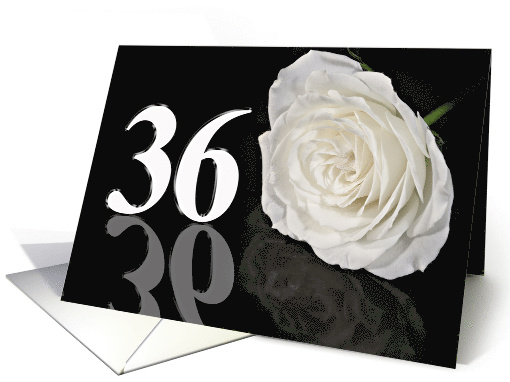 36th Birthday White Rose card (771437)