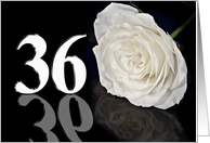36th Birthday White Rose card