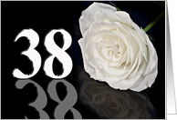 38th Birthday White Rose card