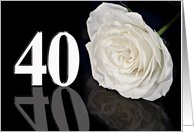 40th Birthday White Rose card