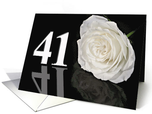 41st Birthday White Rose card (772268)