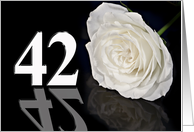 42nd Birthday White Rose card