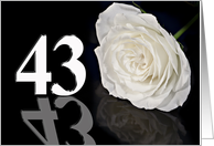 43rd Birthday White Rose card