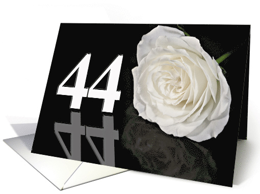 44th Birthday White Rose card (772274)