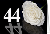 44th Birthday White Rose card