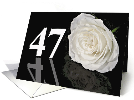47th Birthday White Rose card (772793)