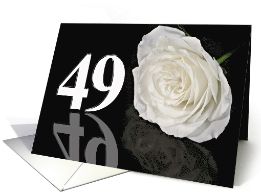 49th Birthday White Rose card (772795)