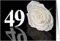 49th Birthday White Rose card