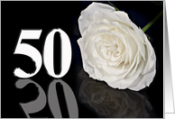 50th Birthday White Rose card