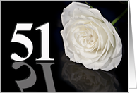 51st Birthday White Rose card