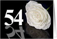 54th Birthday White Rose card