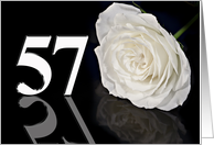 57th Birthday White Rose card