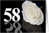 58th Birthday White Rose card
