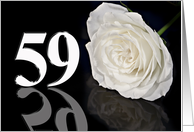 59th Birthday White Rose card