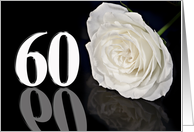 60th Birthday White Rose card