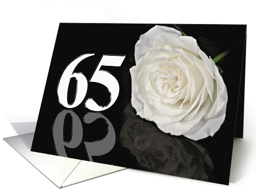 65th Birthday White Rose card (773257)