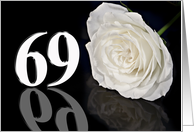 69th Birthday White Rose card