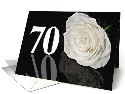 70th Birthday White Rose card (773263)