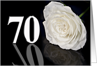 70th Birthday White Rose card