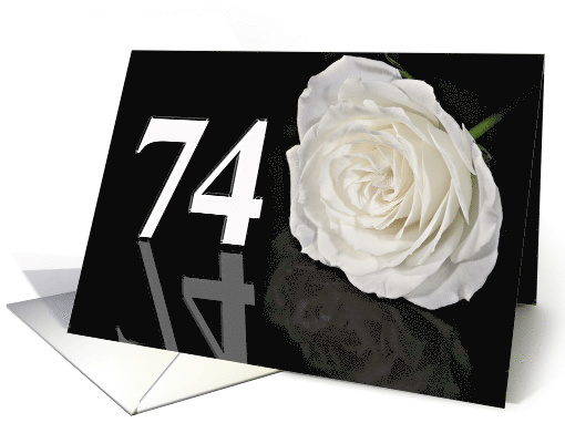 74th Birthday White Rose card (773806)