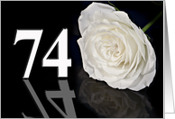 74th Birthday White Rose card