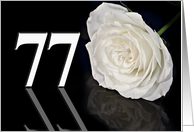 77th Birthday White Rose card