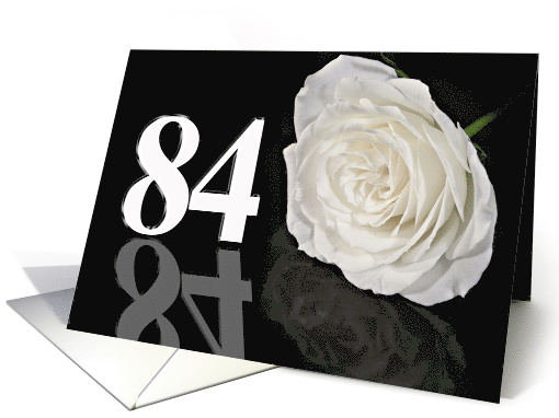 84th Birthday White Rose card (774976)
