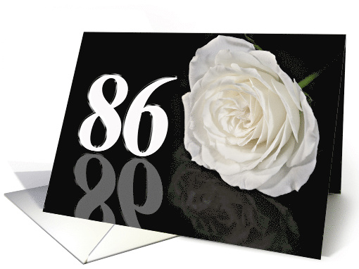 86th Birthday White Rose card (774978)