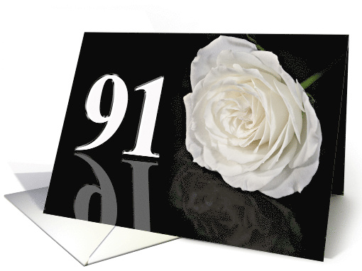 91st Birthday White Rose card (775977)