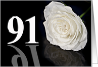 91st Birthday White Rose card