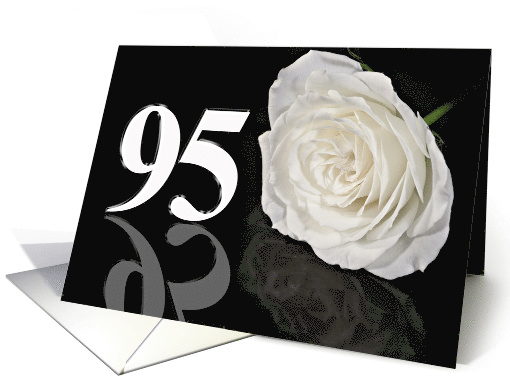 95th Birthday White Rose card (775981)