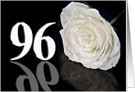 96th Birthday White Rose card