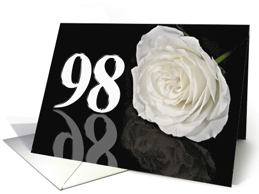 98th Birthday White Rose card (776259)
