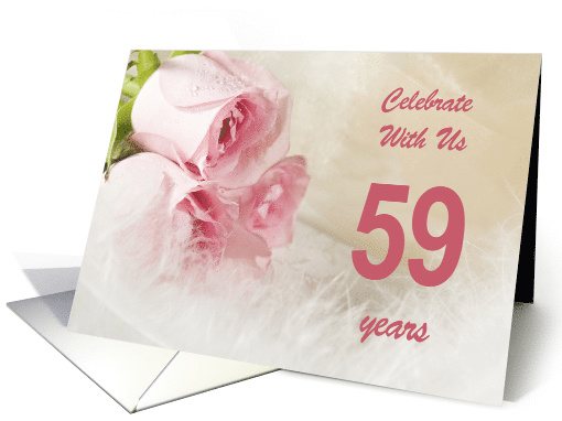 59th Wedding Anniversary Party Invitation, Pink Roses card (789590)