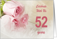 52nd Wedding Anniversary Party Invitation, Pink Roses card