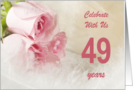 49th Wedding Anniversary Party Invitation, Pink Roses card