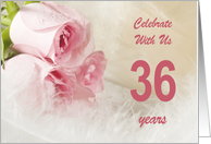 36th Wedding Anniversary Party Invitation, Pink Roses card